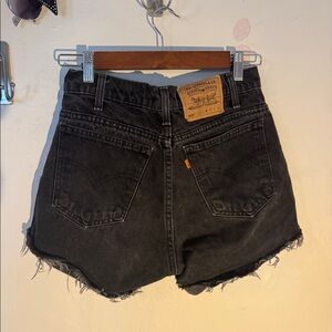Vintage orange tag black Levi’s shorts